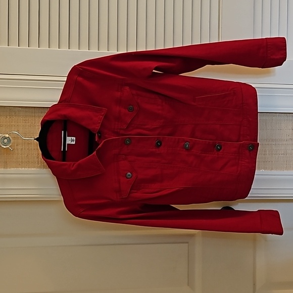 Lipstick Red Style & Co Denim Jacket - Picture 2 of 9